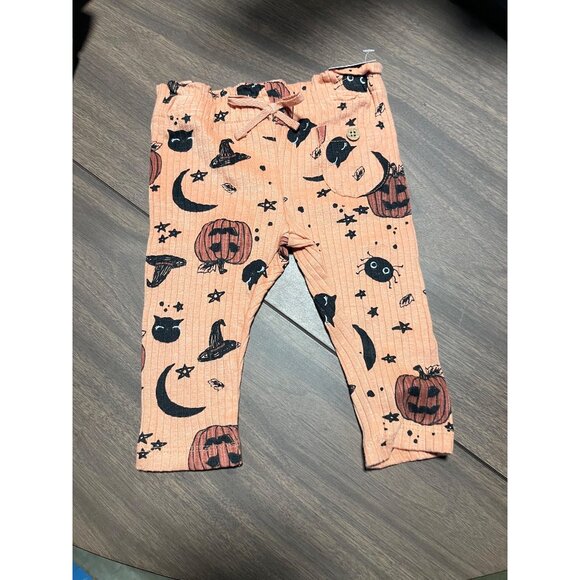 Jessica Simpson Baby Halloween Outfit Set 3/6M Pumpkin Print Top & Pants Orange - Picture 3 of 13